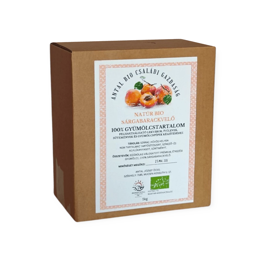 BIO Natúr Sárgabarack gyümölcsvelővelő 100% 5 kg